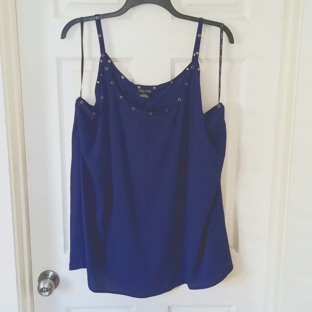 City Chic Blouse Navy Blue